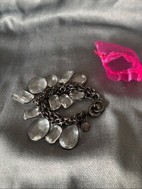 J. Crew Clear Crystal Drop Charm Bracelet - Women Jewelry